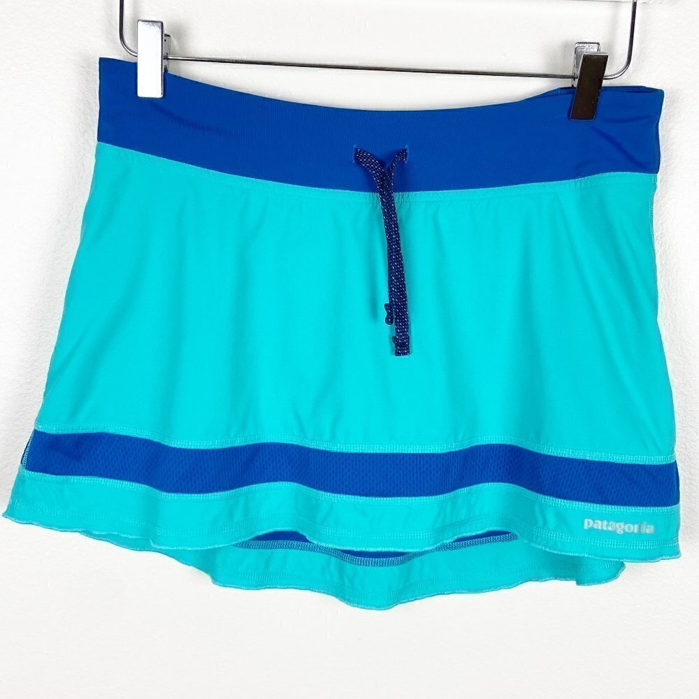 PATAGONIA | Two Tone Teal Blue Skirt Skirtie with Built In Shorts Small